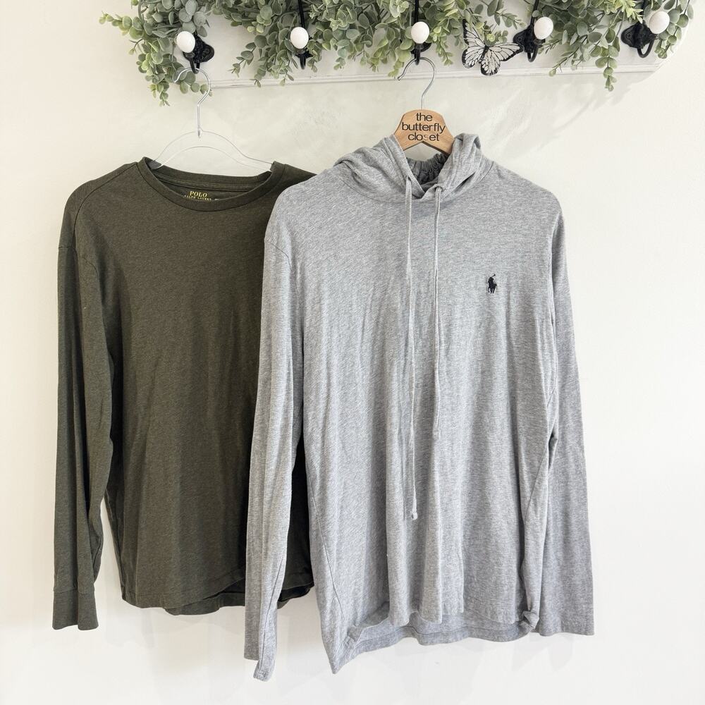 Men’s Ralph Lauren Polo Bundle Of 2 Long Sleeve Logo Shirts Medium